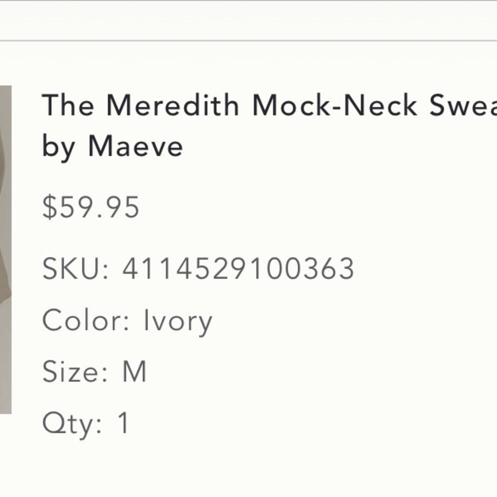 Anthro Maeve Cream Turtleneck Sweater - like new and stunning! - Picture 2 of 4
